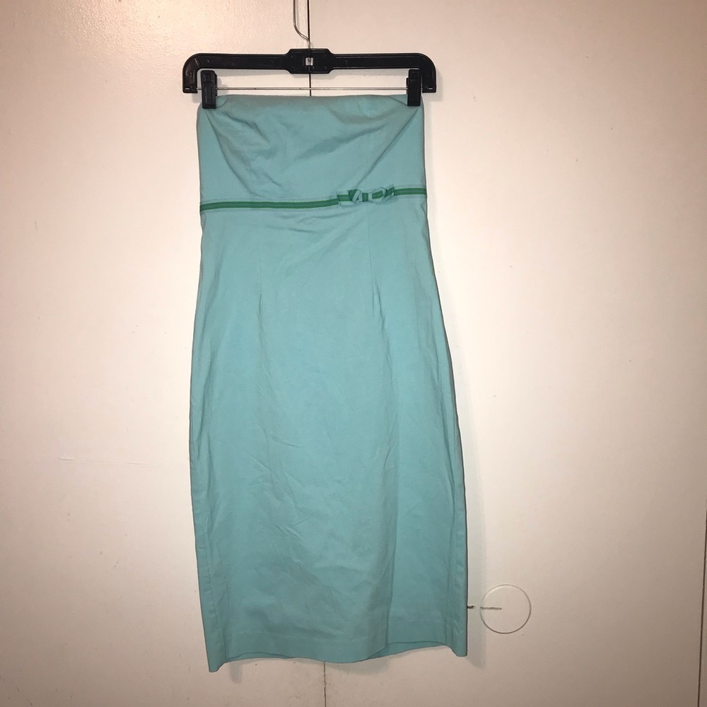 Express Blue Strapless Dress